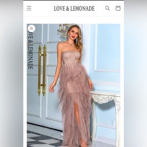 Love & Lemonade strapless sweetheart tulle dress XS prom formal homecoming pink